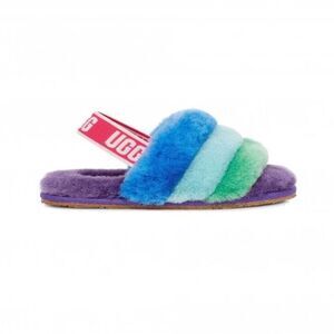 Ugg Fluff Yeah Purple Rainbow Slippers Size 8